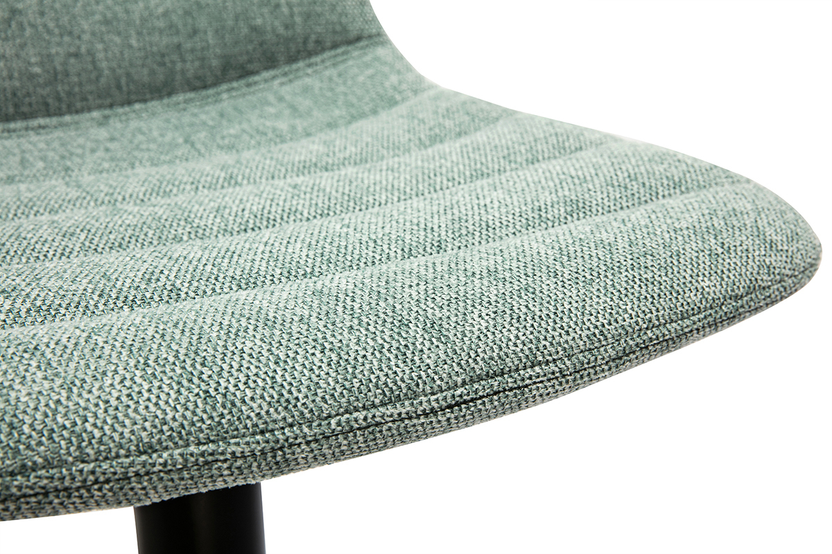 Tabourets de bar rglables en tissu effet velours textur cladon et mtal (lot de 2) SAURY