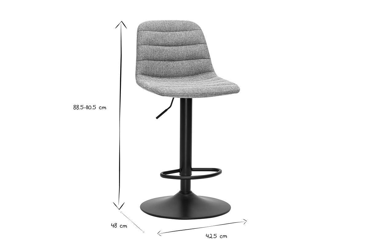 Tabourets de bar rglables en tissu effet velours textur cladon et mtal (lot de 2) SAURY