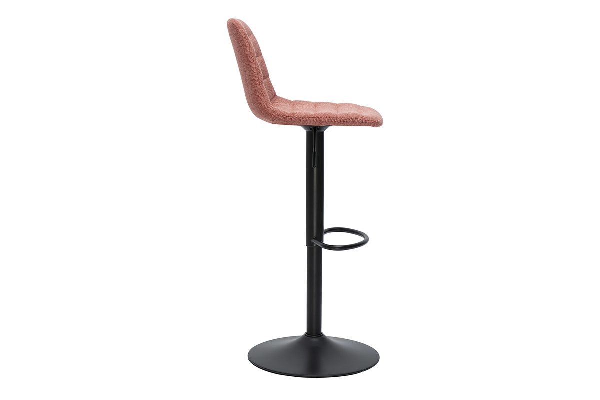 Tabourets de bar rglables en tissu effet velours textur terracotta et mtal (lot de 2) SAURY