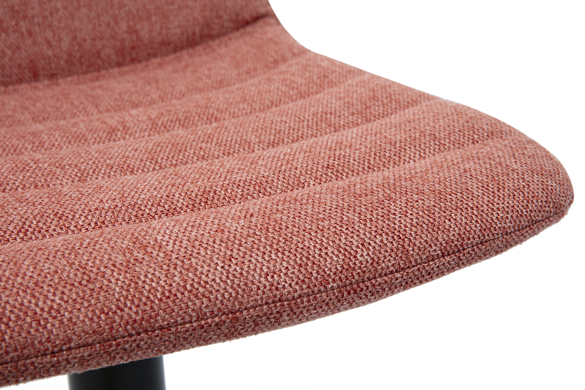 Tabourets de bar rglables en tissu effet velours textur terracotta et mtal (lot de 2) SAURY