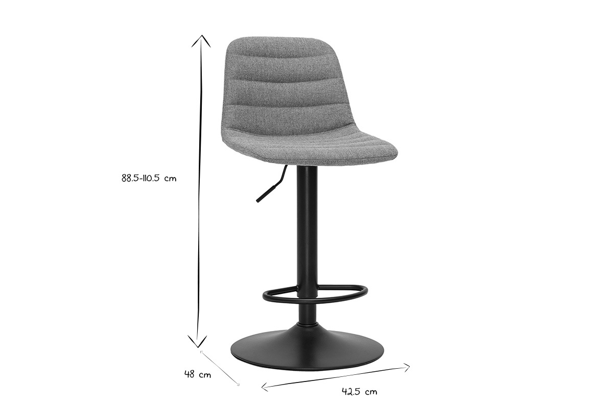 Tabourets de bar rglables en tissu effet velours textur terracotta et mtal (lot de 2) SAURY