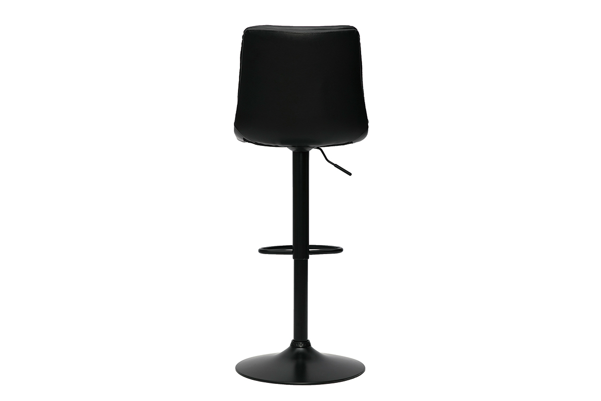 Tabourets de bar rglables noirs et mtal noir (lot de 2) ZUCK