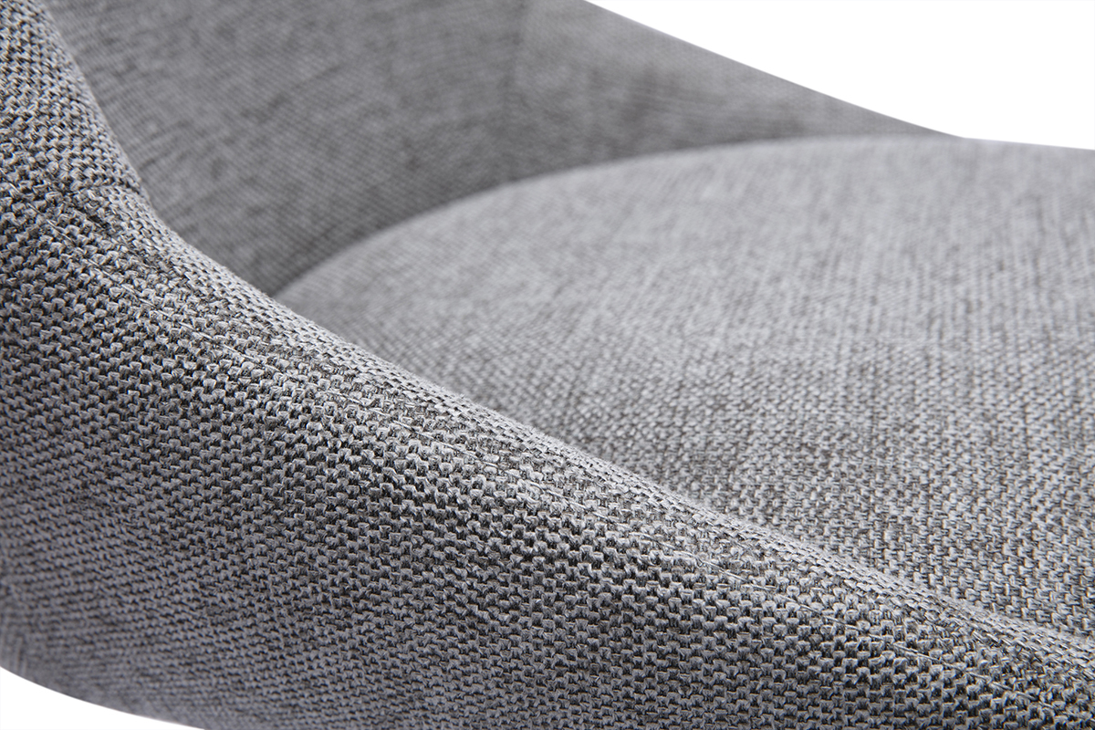 Tabourets de bar rglables pivotants 360 en tissu effet velours textur gris et mtal (lot de 2) ALESS