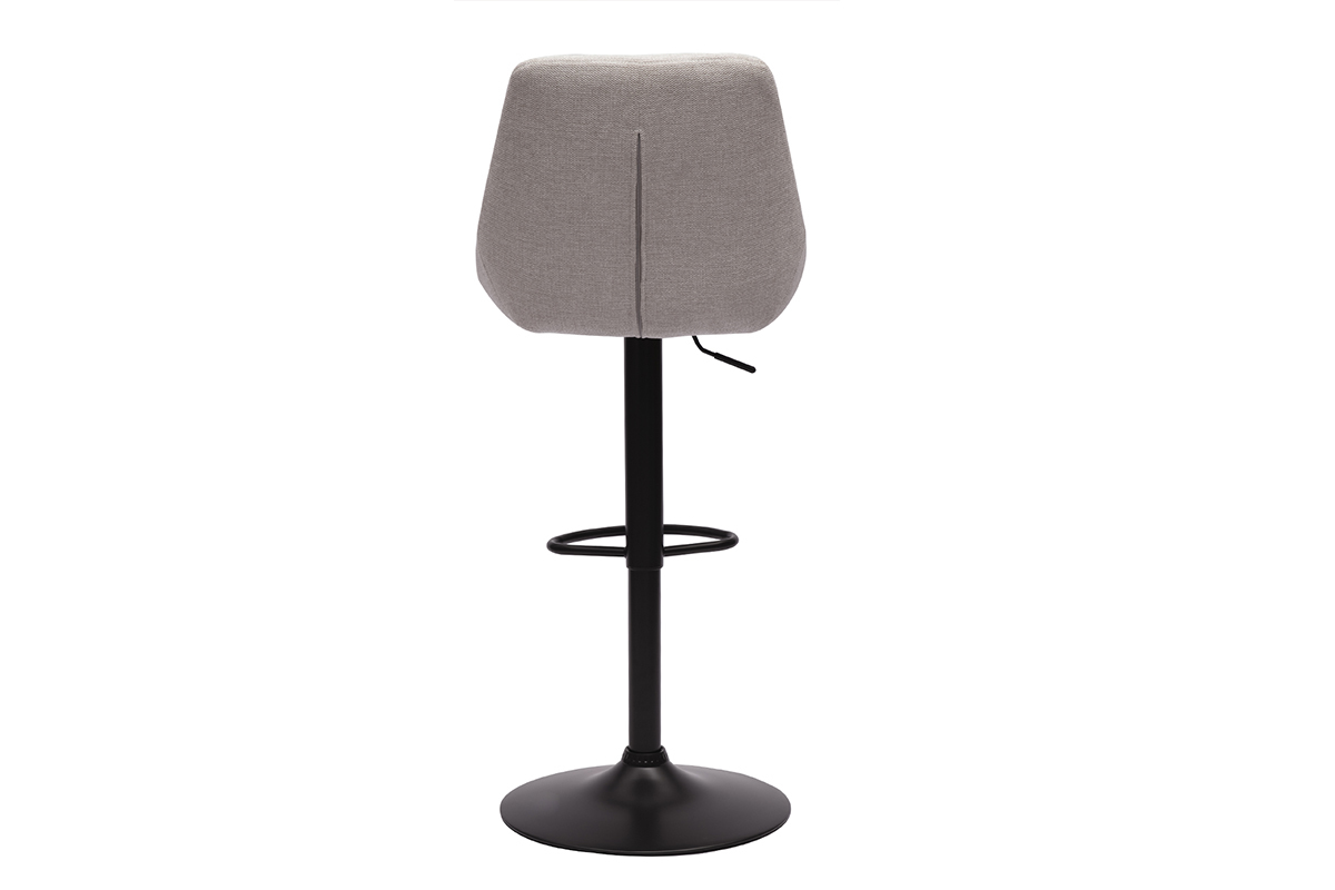 Tabourets de bar r�glables pivotants 360� en tissu effet velours textur� beige et m�tal (lot de 2) ALESS