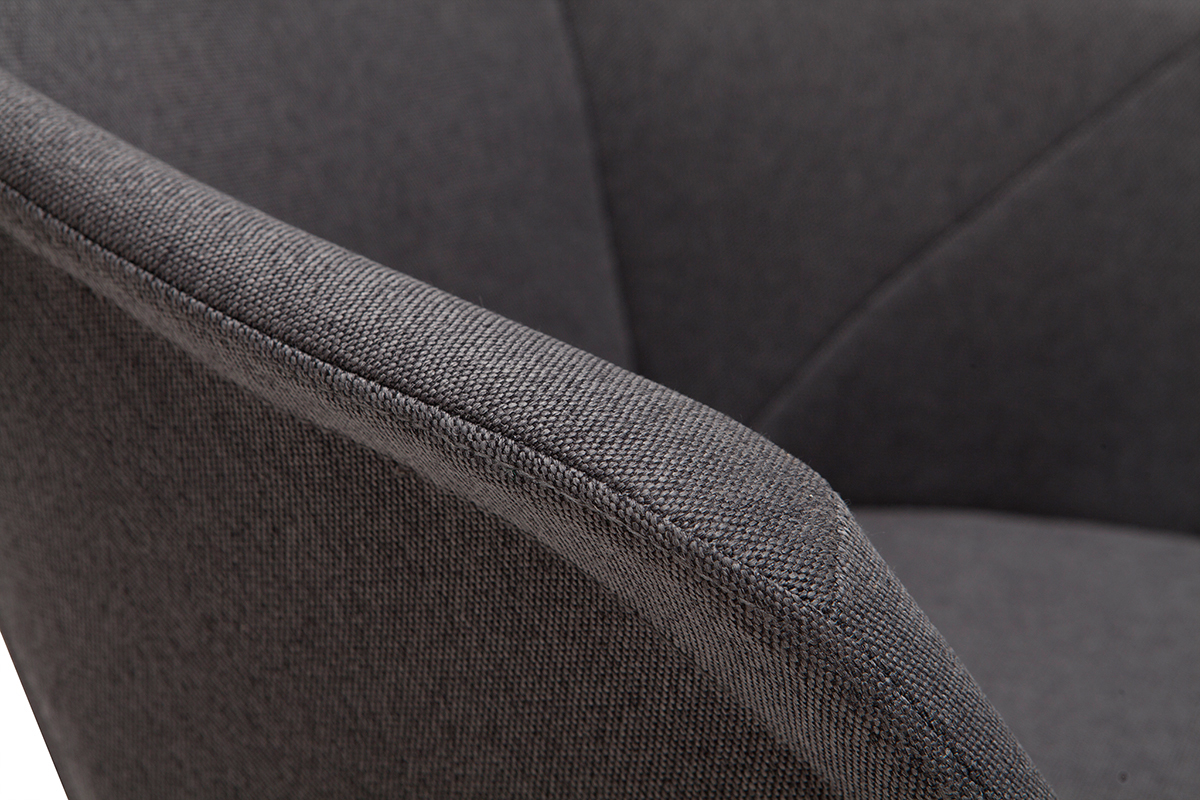 Tabourets de bar r�glables pivotants 360� en tissu gris fonc� et m�tal (lot de 2) TAYA