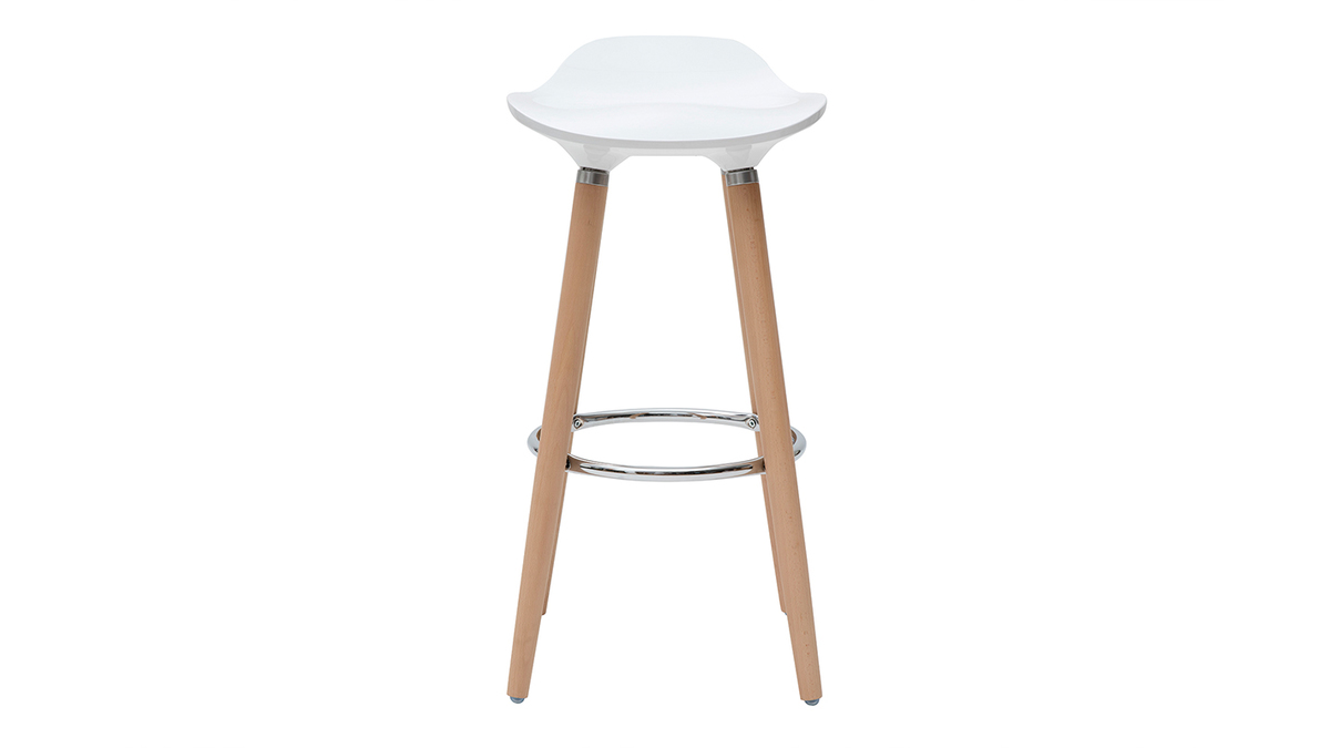 Tabourets de bar scandinaves blancs (lot de 2) GILDA