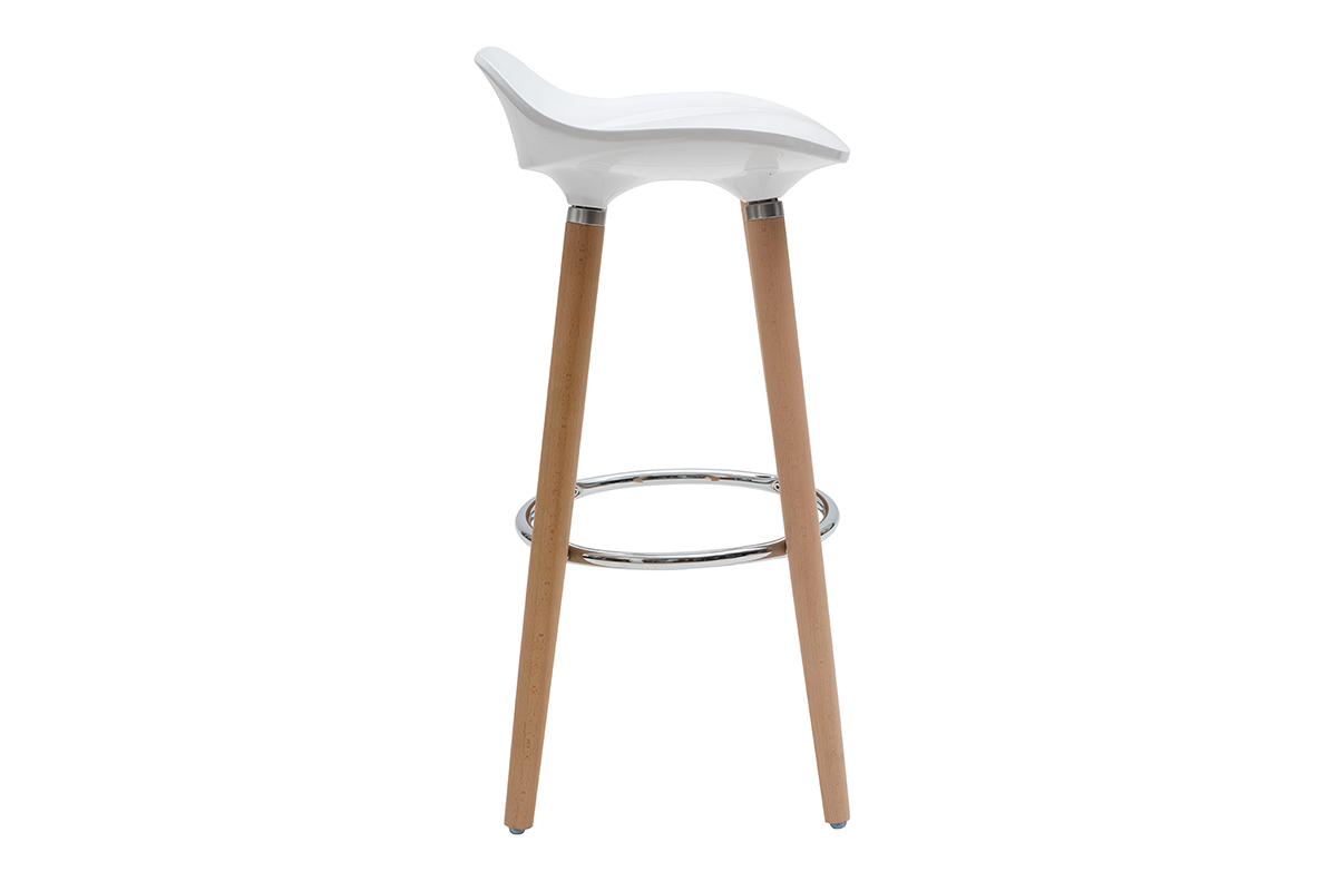 Tabourets de bar scandinaves blancs H74 cm (lot de 2) GILDA