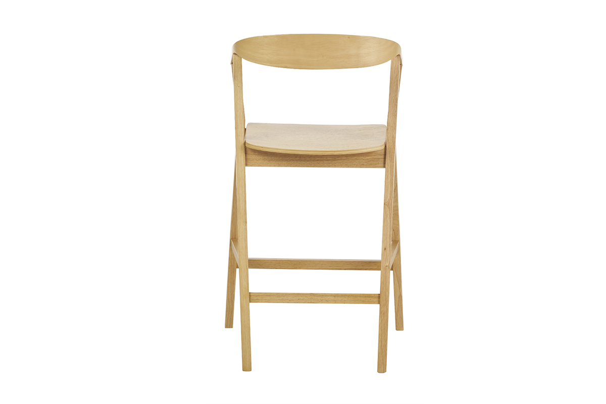 Tabourets de bar scandinaves en bois clair (lot de 2) BAHIA