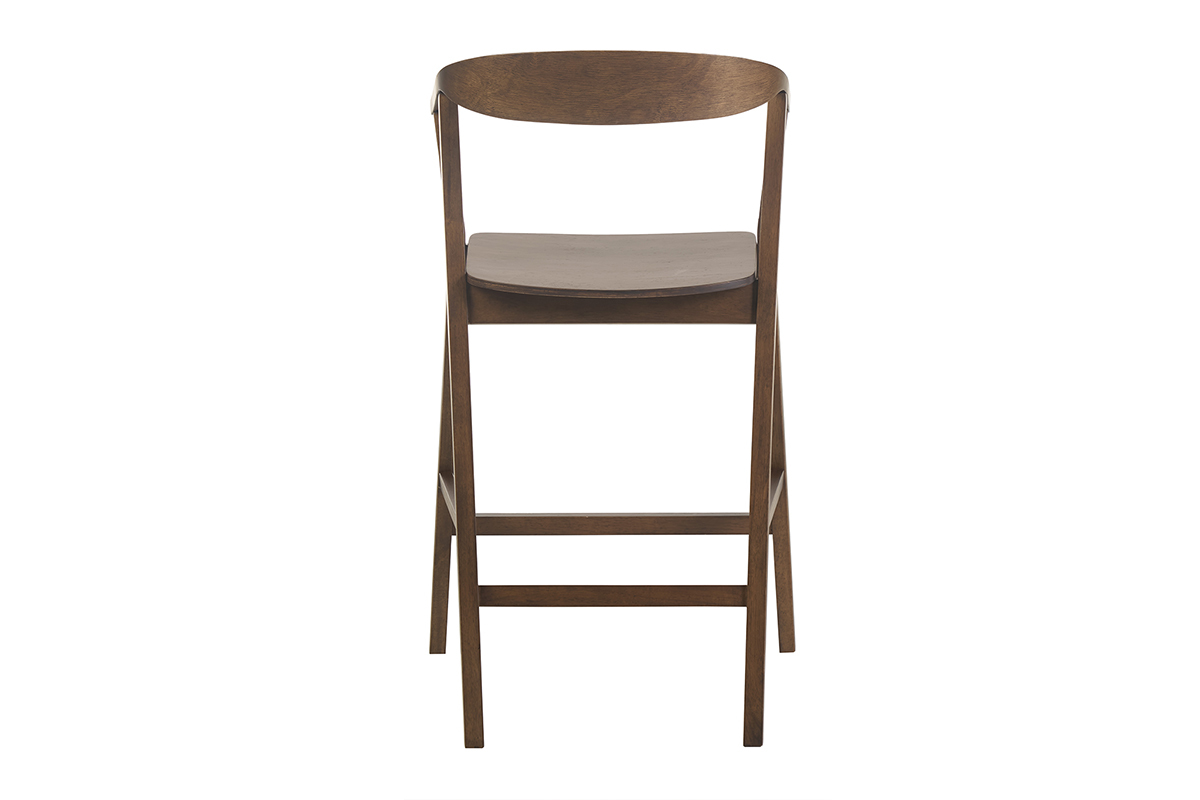 Tabourets de bar scandinaves en bois fonc (lot de 2) BAHIA
