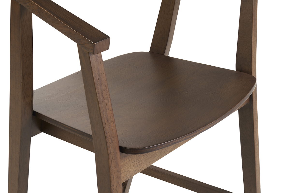 Tabourets de bar scandinaves en bois fonc (lot de 2) BAHIA