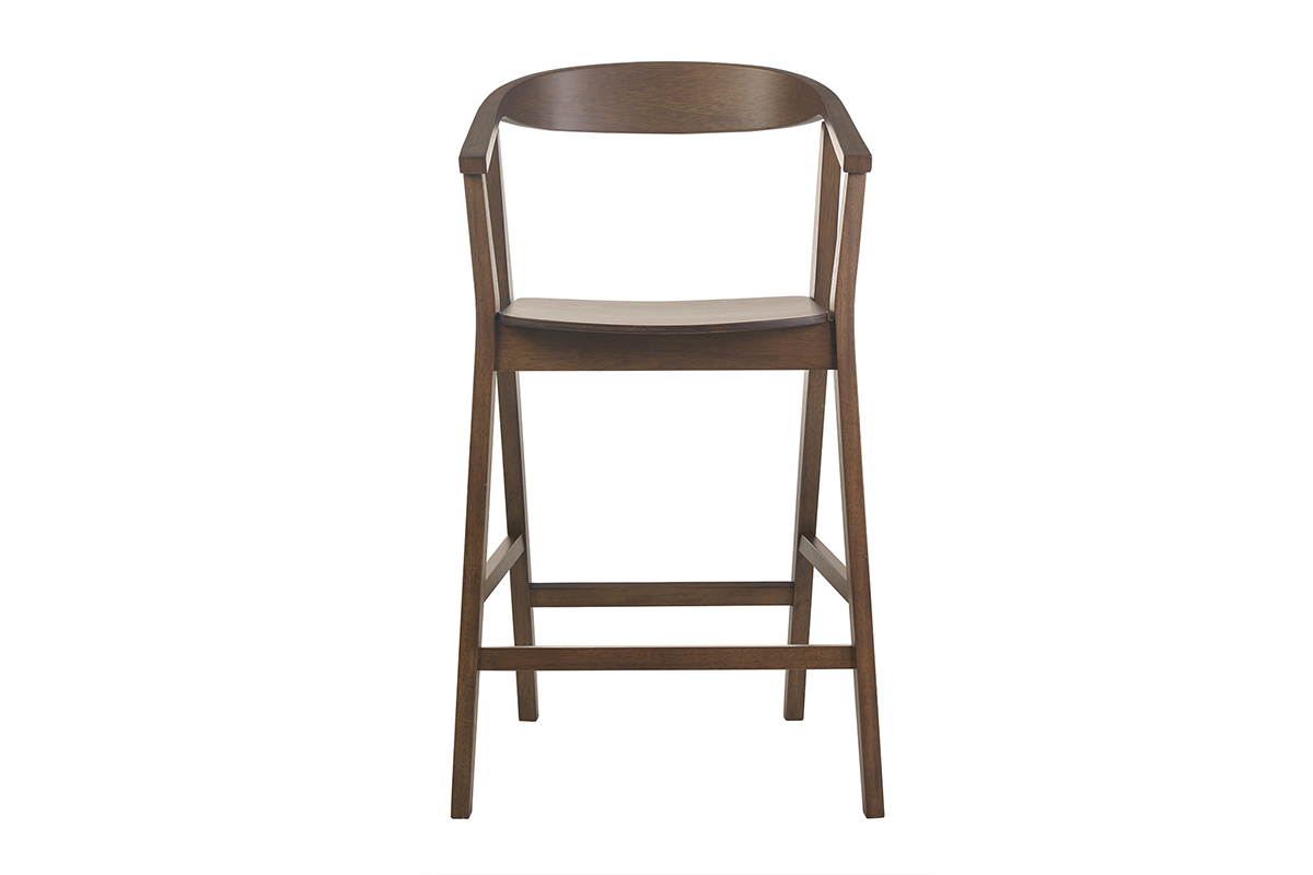 Tabourets de bar scandinaves en bois fonc� H66.5 cm (lot de 2) BAHIA