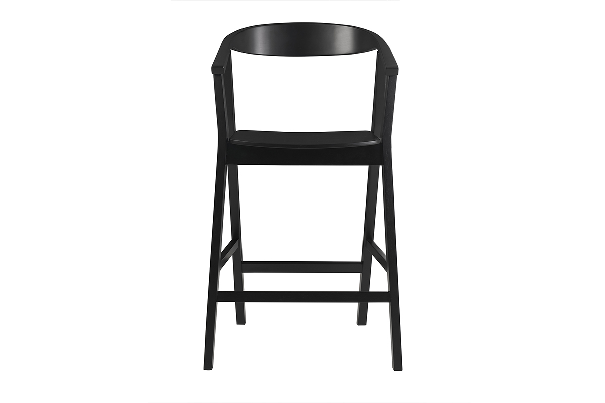 Tabourets de bar scandinaves en bois noir (lot de 2) BAHIA