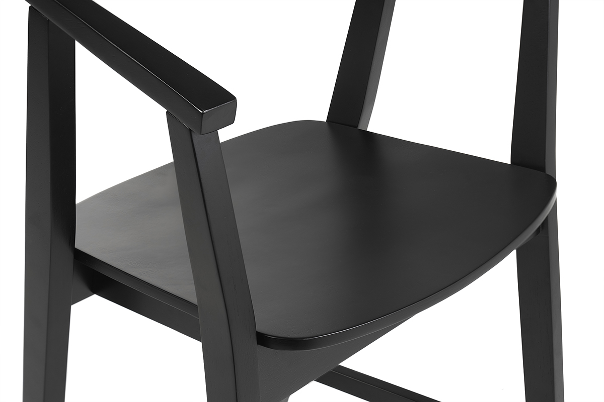 Tabourets de bar scandinaves en bois noir (lot de 2) BAHIA