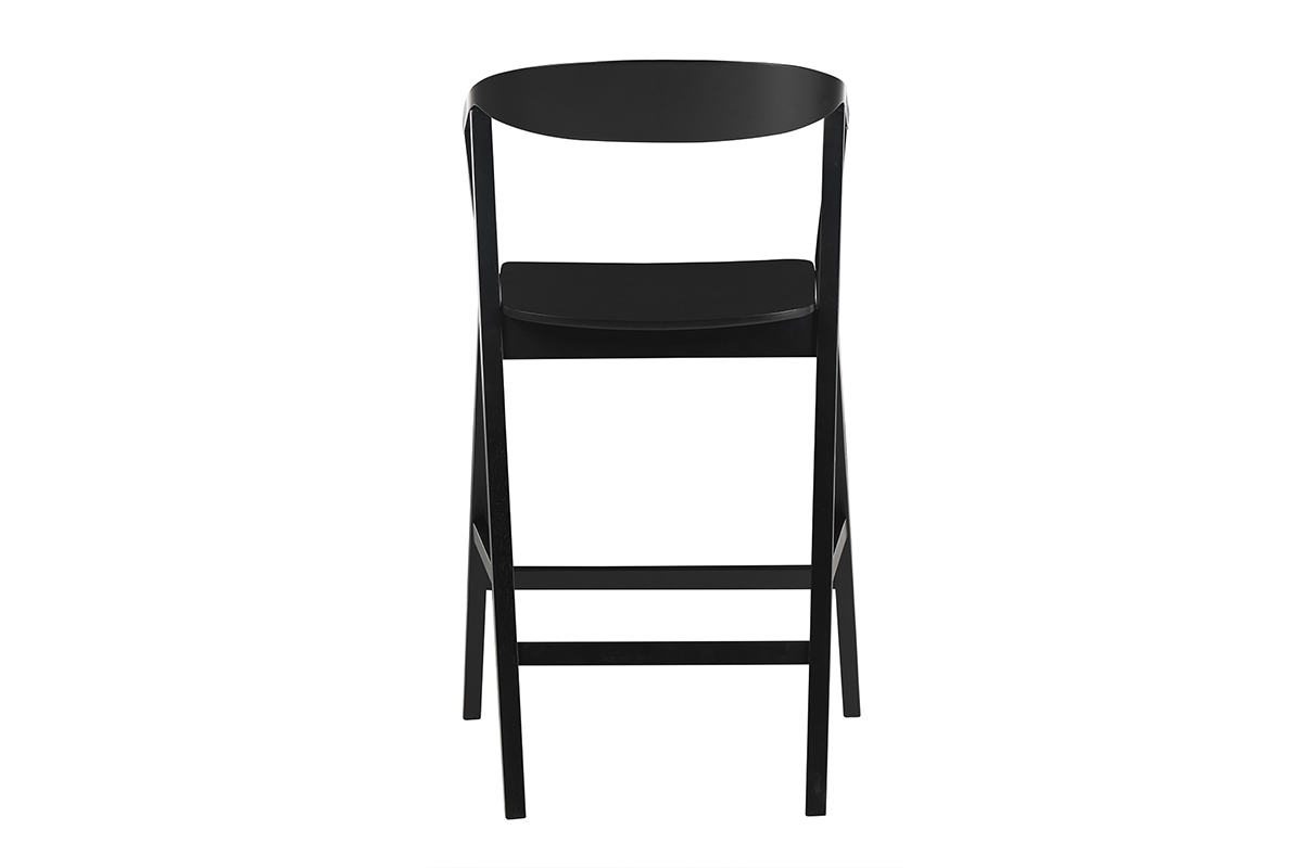 Tabourets de bar scandinaves en bois noir H66.5 cm (lot de 2) BAHIA