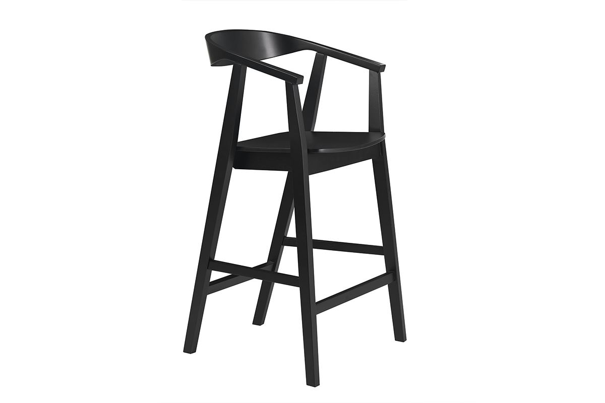 Tabourets de bar scandinaves en bois noir H66.5 cm (lot de 2) BAHIA