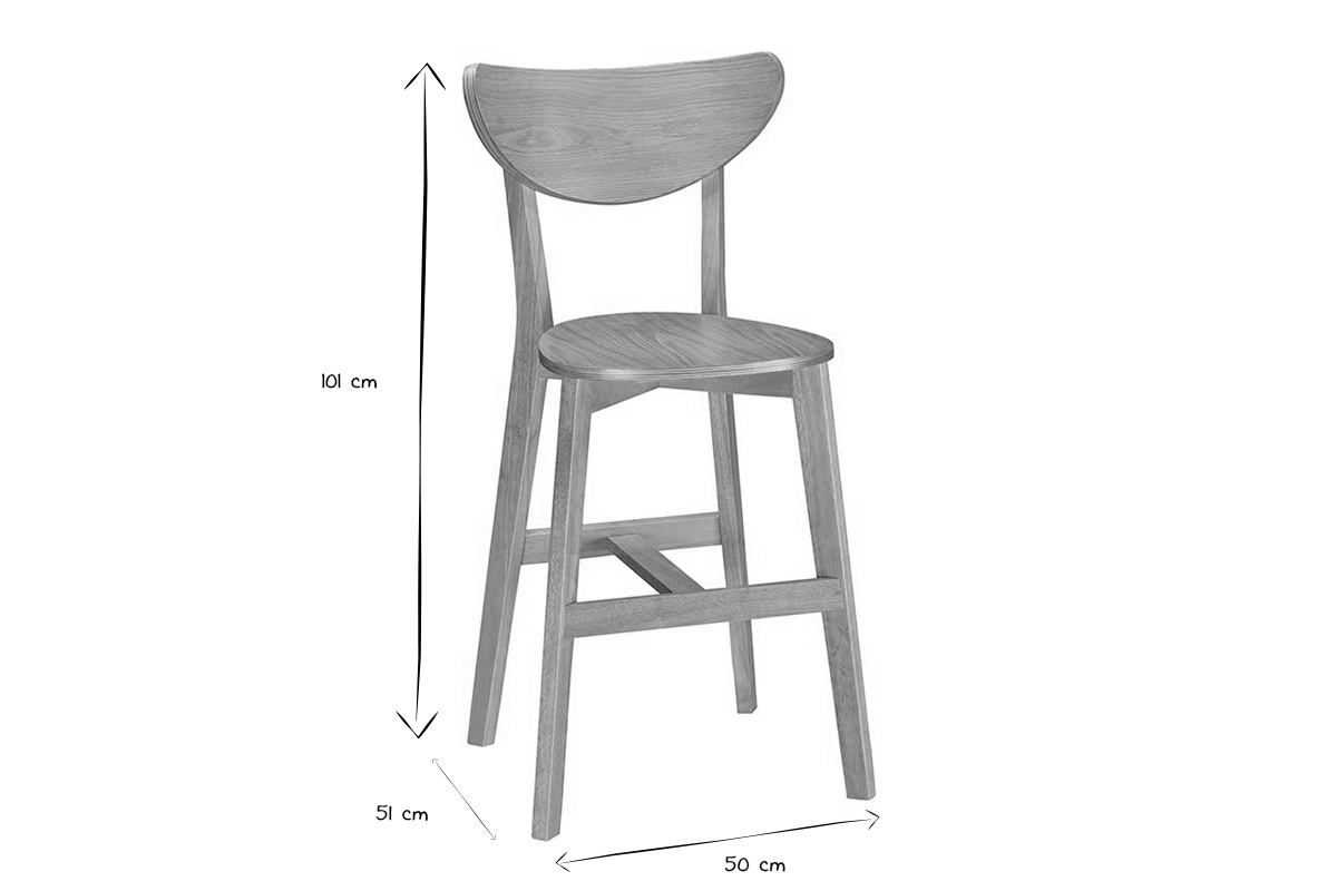 Tabourets de bar scandinaves finition chne  (lot de 2) LEENA