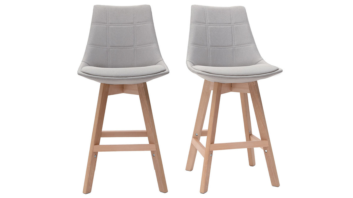 Tabourets de bar scandinaves gris clair 65 cm (lot de 2) MATILDE - Miliboo & Stphane Plaza
