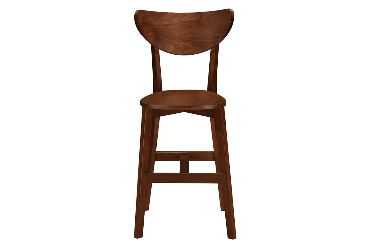 Tabourets de bar scandinaves noyer H65 cm (lot de 2) LEENA