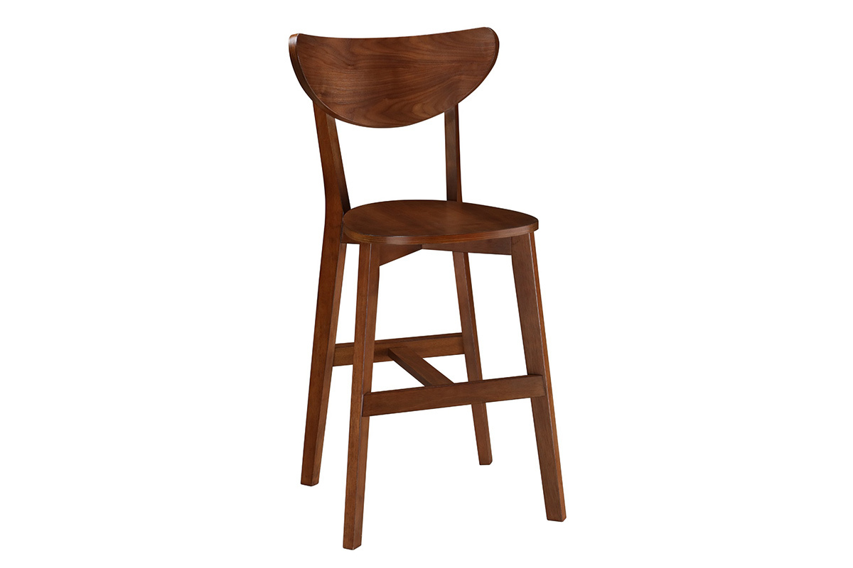 Tabourets de bar scandinaves noyer H65 cm (lot de 2) LEENA