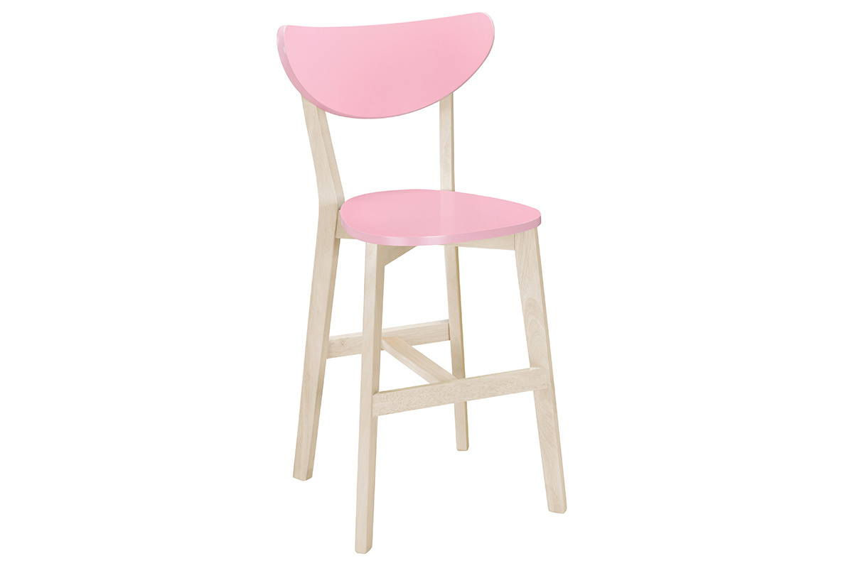Tabourets de bar scandinaves roses H65 cm (lot de 2) LEENA