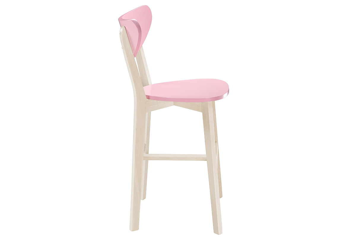 Tabourets de bar scandinaves roses H65 cm (lot de 2) LEENA