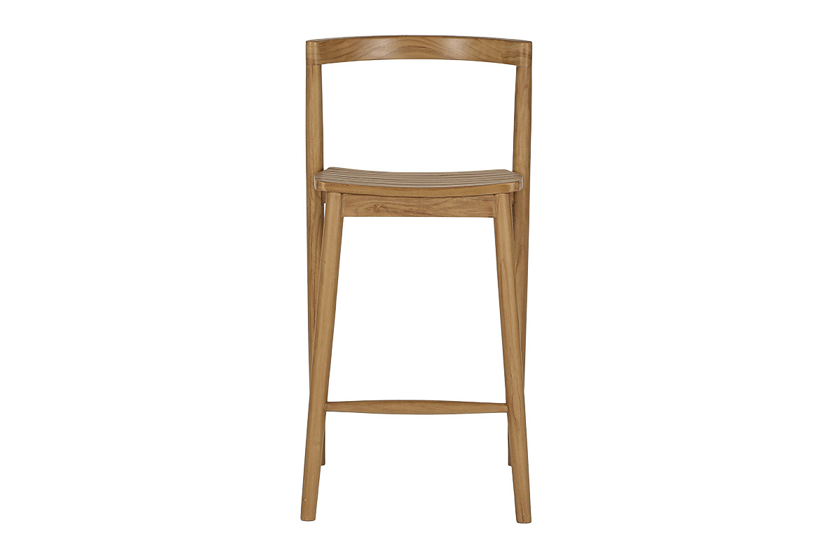 Tabourets de jardin empilables en bois teck massif H70 cm (lot de 2) OMBAK