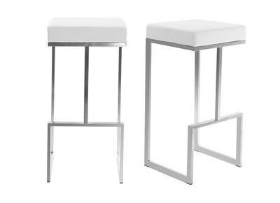Tabourets design blanc (lot de 2) Omicron