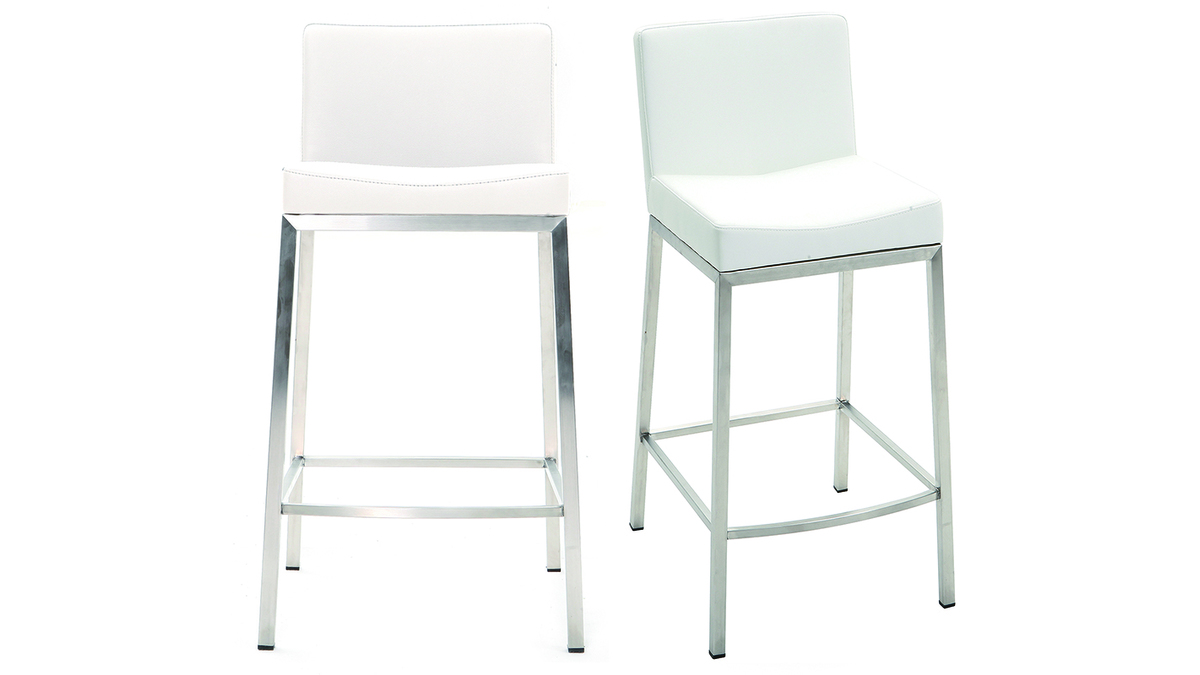 Tabourets design blanc H66 cm (lot de 2) EPSILON