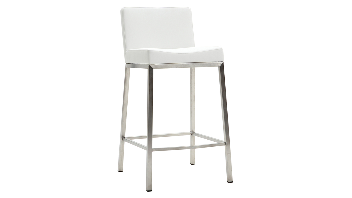 Tabourets design blanc H66 cm (lot de 2) EPSILON