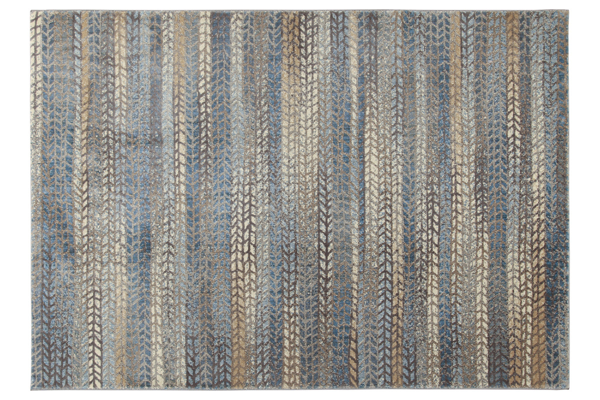 Tapis  motif graphique bleu, marron et gris 160 x 230 cm EPIS