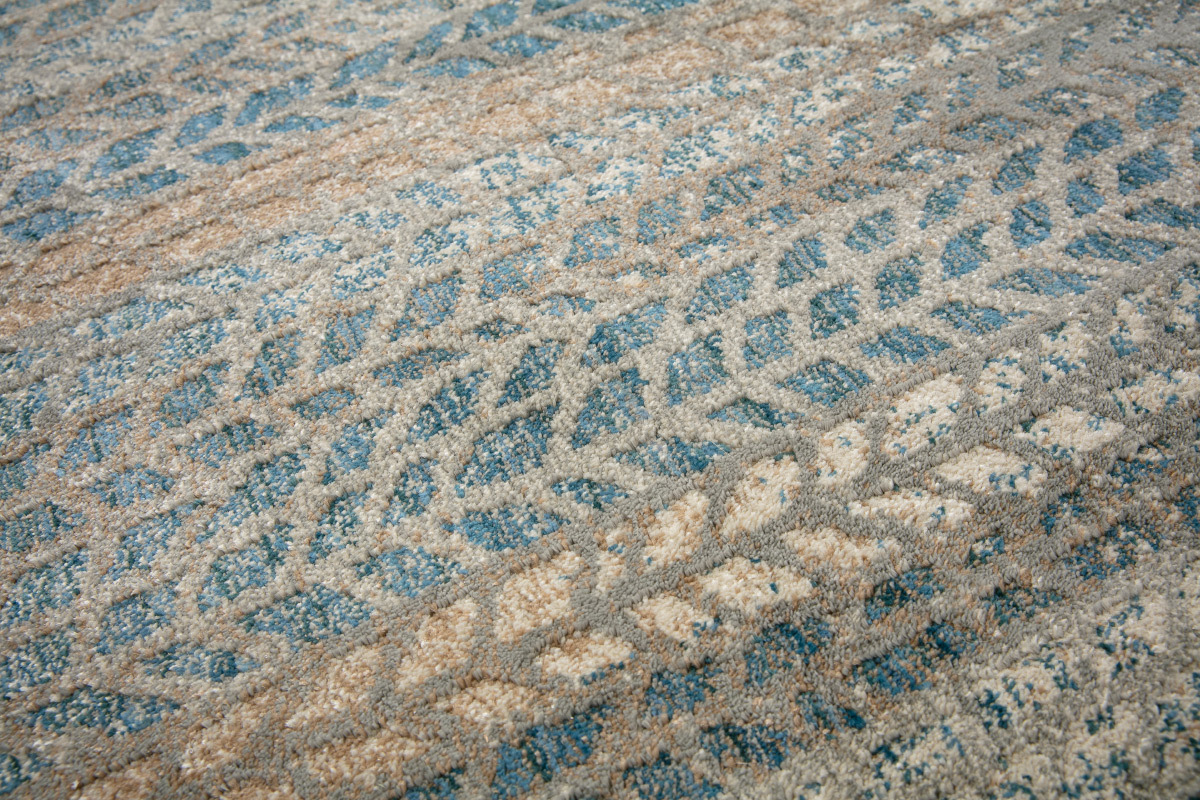 Tapis  motif graphique bleu, marron et gris 160 x 230 cm EPIS