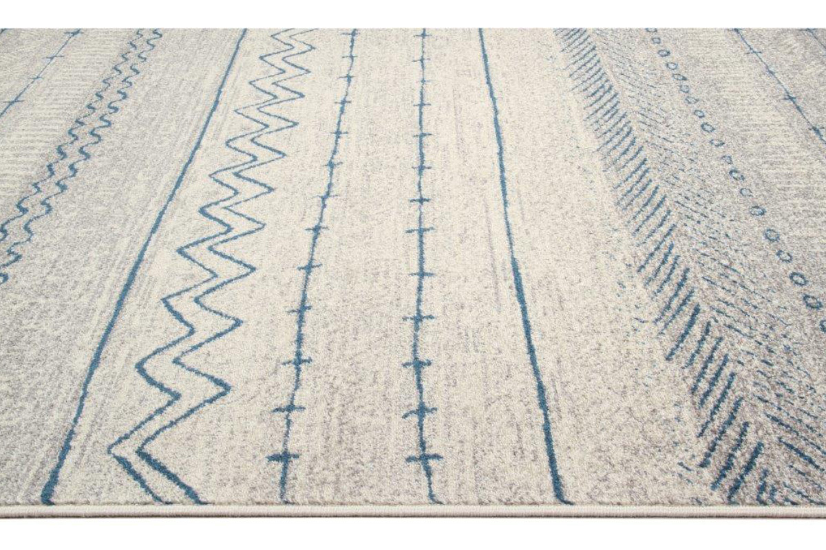 Tapis  motifs beige et bleu 150 x 220 cm TRIBAL