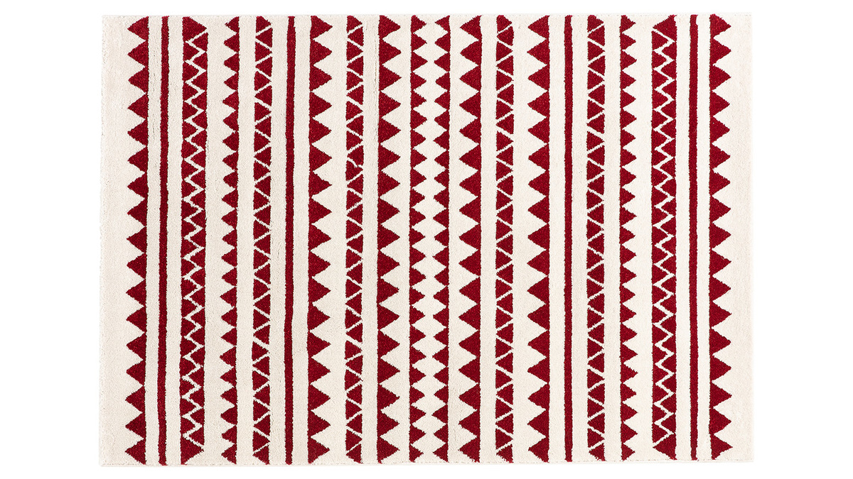 Tapis  motifs graphiques rouge 120 x 170 cm TAYA