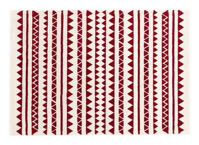 Tapis &agrave; motifs graphiques rouge 120 x 170 cm TAYA