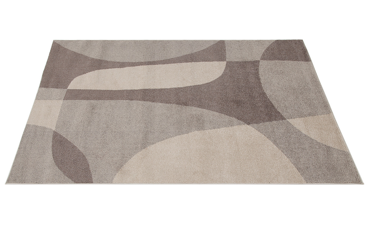 Tapis beige et gris avec motif graphique 160 x 230 cm ARID