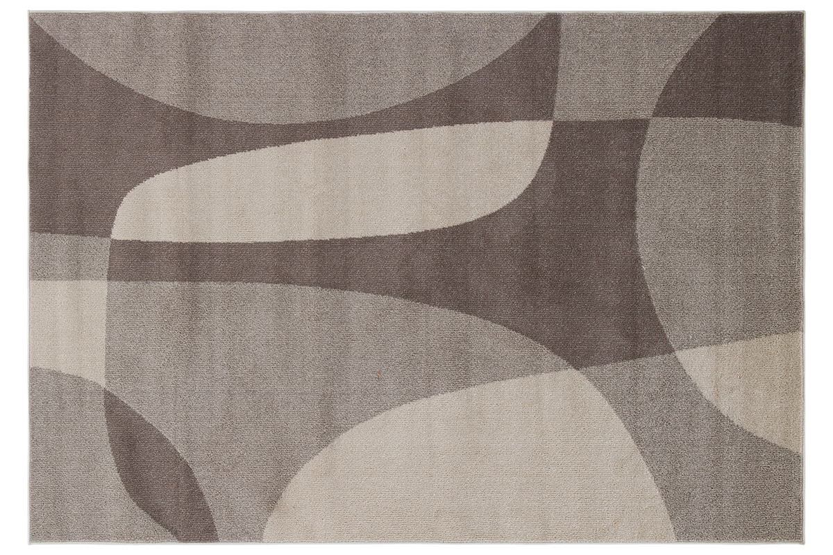 Tapis beige et gris avec motif graphique 160 x 230 cm ARID