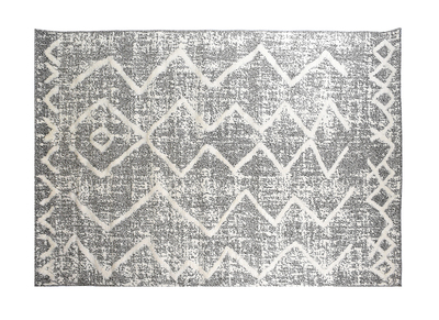 Tapis berbere avec motifs en relief gris et beige 160 x 230 cm PALEO
