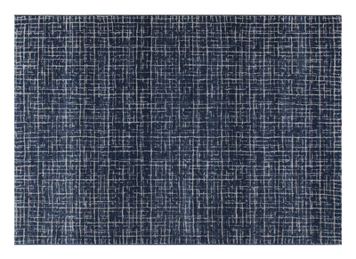 Tapis bleu &agrave; motif graphique 160 x 230 cm SAPHIR