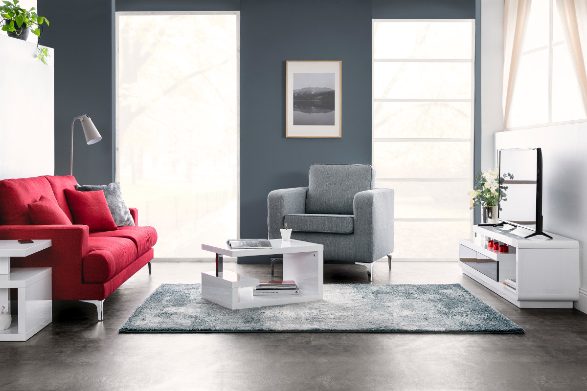 Tapis bleu moderne en polypropyl�ne 160x230 cm CHLOE