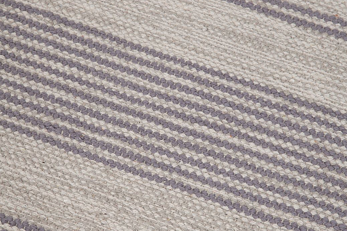 Tapis de couloir en coton gris et beige 60 x 200 cm CABOURG