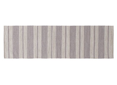Tapis de couloir en coton gris et beige 60 x 200 cm CABOURG