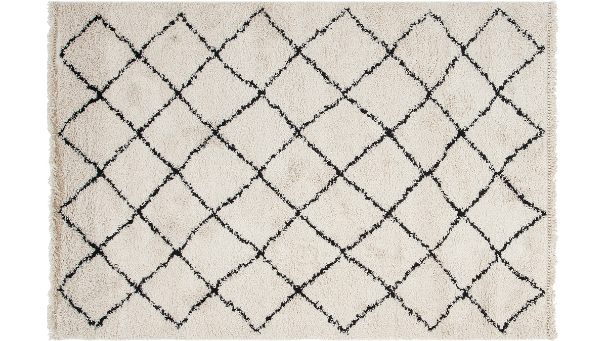 Tapis / descente de lit style berbère écru 60 x 120 cm ZELIA - Miliboo