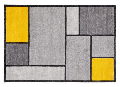 Tapis design jaune et gris 160 x 230 cm CUBIK