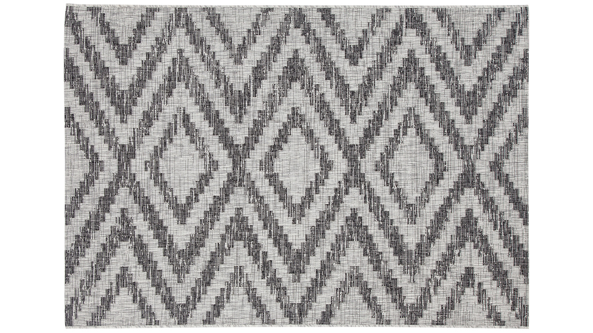 Tapis d'extrieur  motif gomtrique gris 160 x 230 cm LUDI
