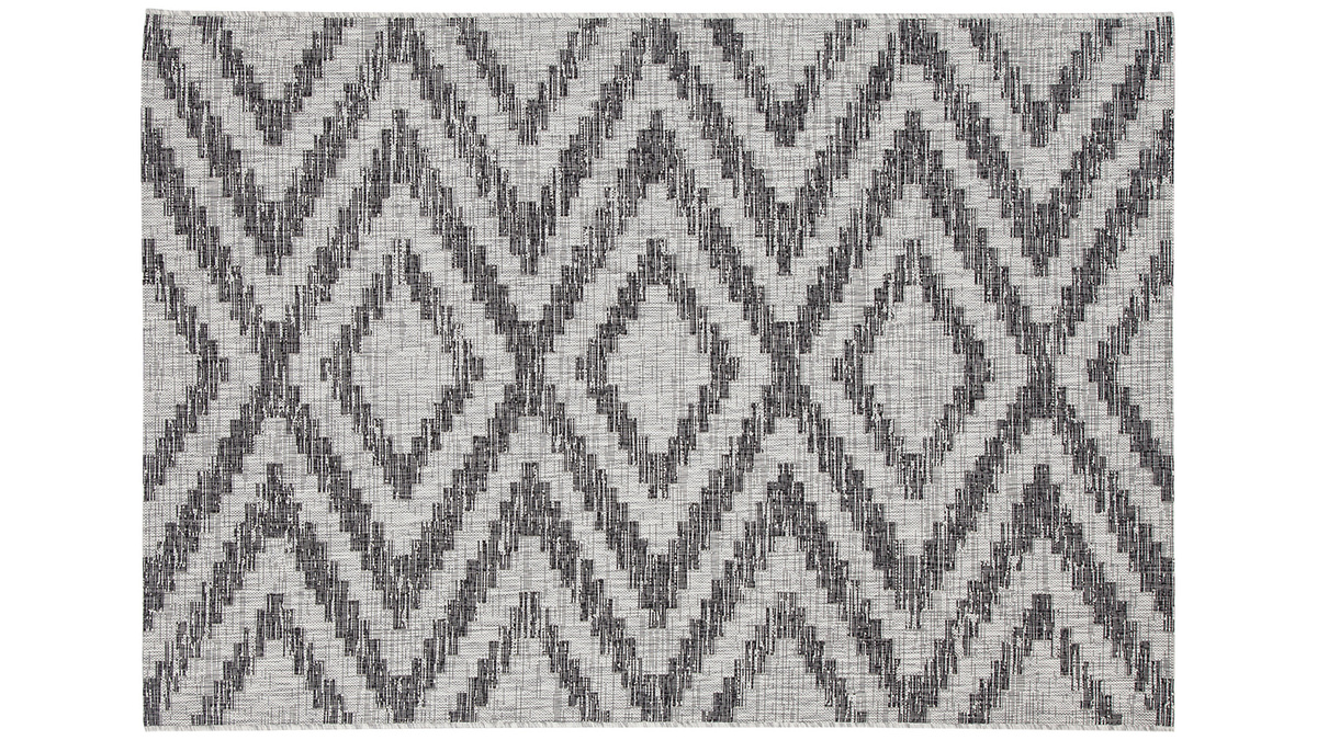 Tapis d'extrieur  motif gomtrique gris 200 x 280 cm LUDI