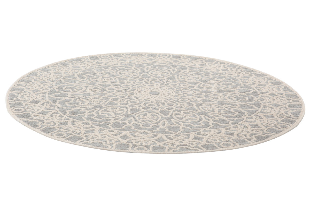 Tapis d'extrieur rond gris perle 160 cm MOZAIC
