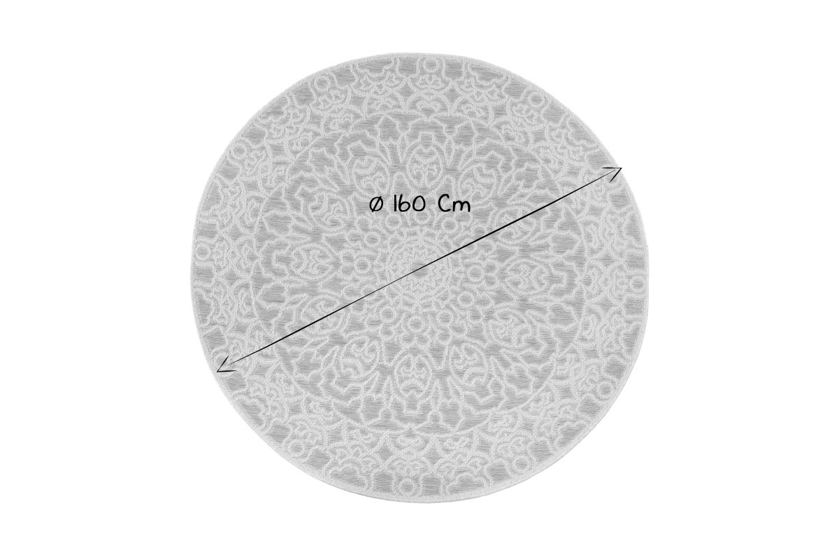 Tapis d'extrieur rond gris perle 160 cm MOZAIC