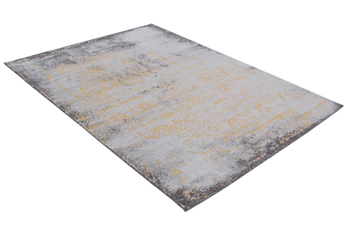 Tapis effet us� jaune or et brun avec motif tiss� 160 x 230cm - ASTRA