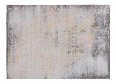 Tapis effet us&eacute; jaune or et brun avec motif tiss&eacute; 160 x 230cm - ASTRA