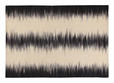 Tapis en laine ivoire et noir 160 x 230 cm IKAT